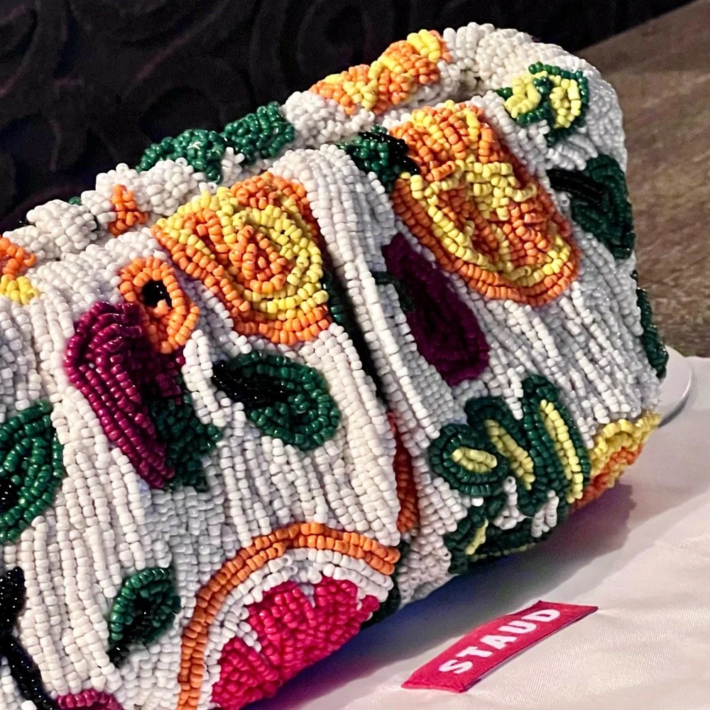 🌺🎉HP🎉🌺 NWT Staud Beaded Bean Bag Fruit Salad - Picture 11 of 16